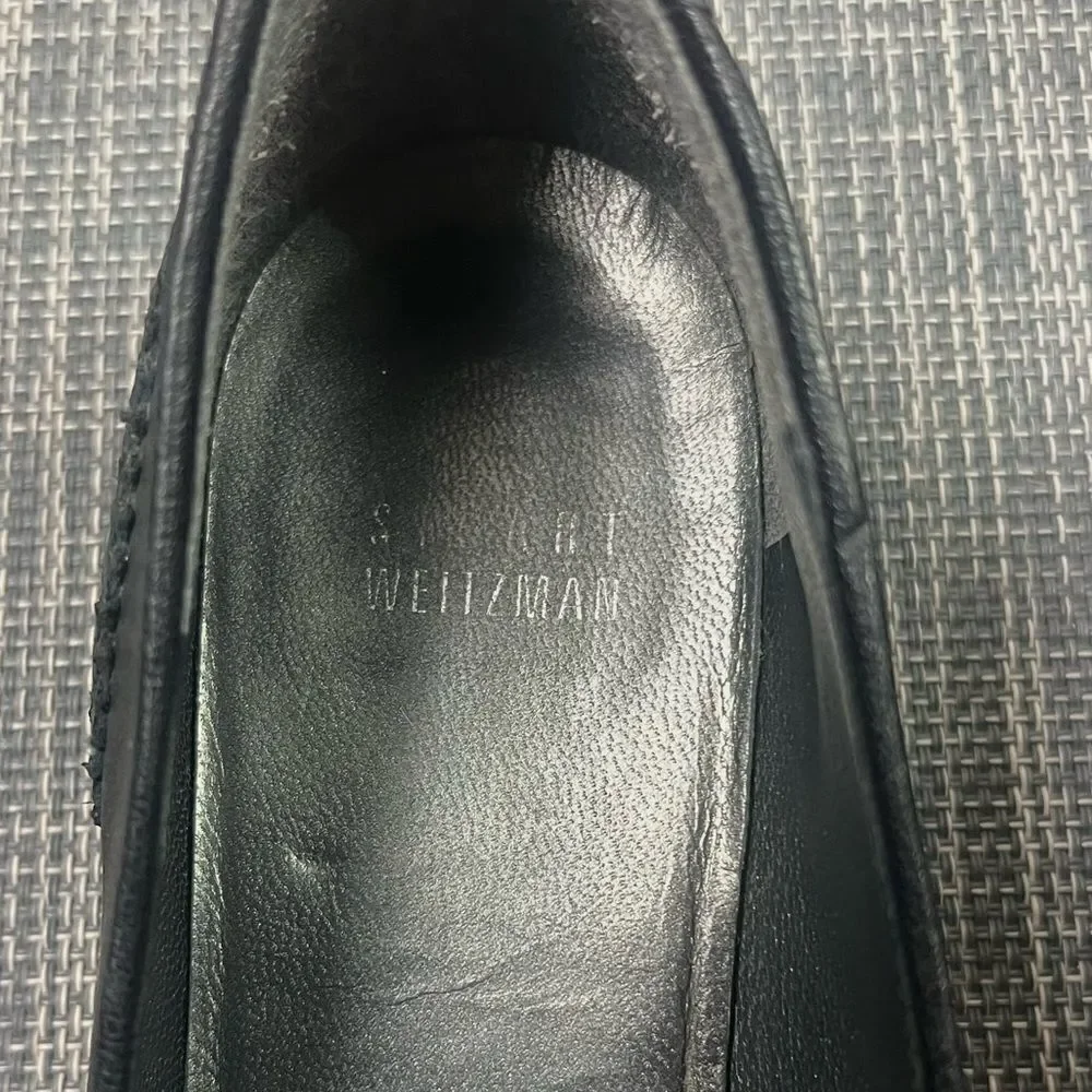 Stuart Weitzman Black Leather Loafers